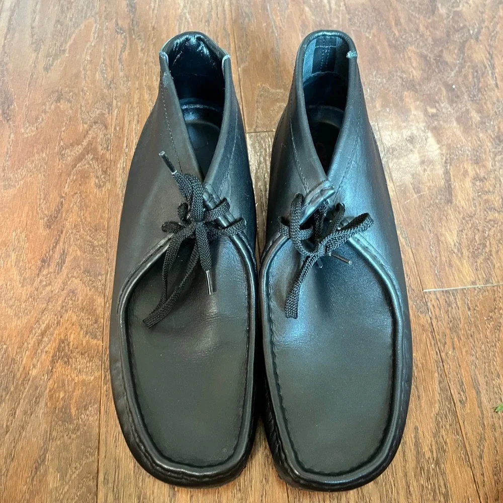 Clarks Wallabee Boot Mens Black Leather Crepe Sole 35401 Size 11M